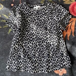 Black and White Cheetah Print Top